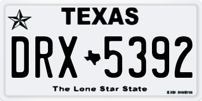 TX license plate DRX5392