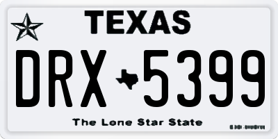 TX license plate DRX5399
