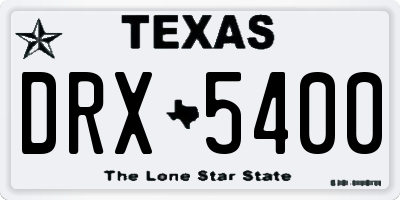 TX license plate DRX5400