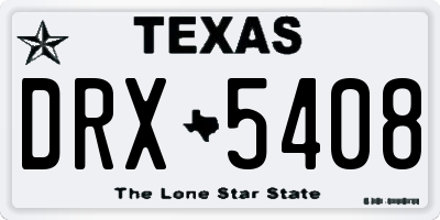 TX license plate DRX5408