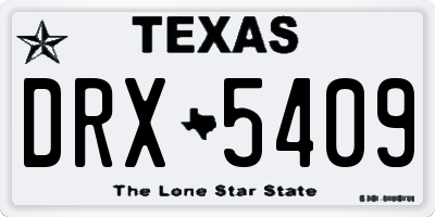 TX license plate DRX5409