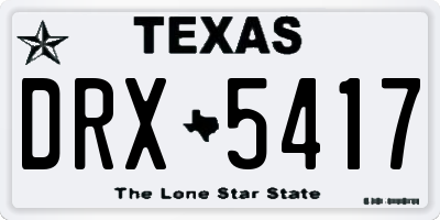 TX license plate DRX5417