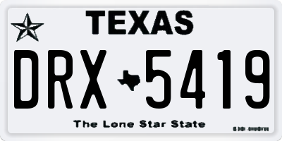 TX license plate DRX5419