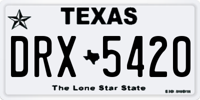 TX license plate DRX5420