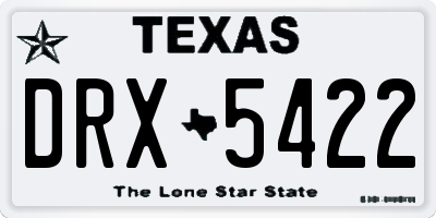 TX license plate DRX5422