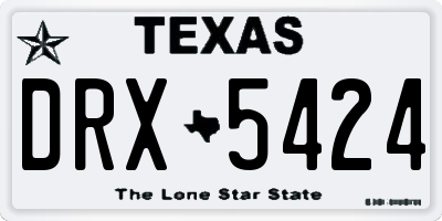 TX license plate DRX5424