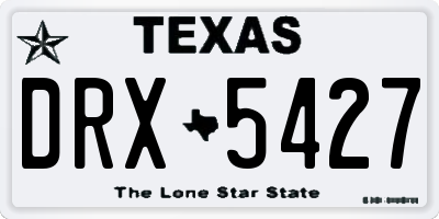 TX license plate DRX5427