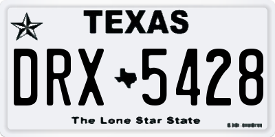 TX license plate DRX5428