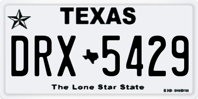 TX license plate DRX5429