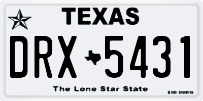 TX license plate DRX5431