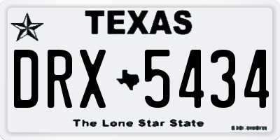 TX license plate DRX5434