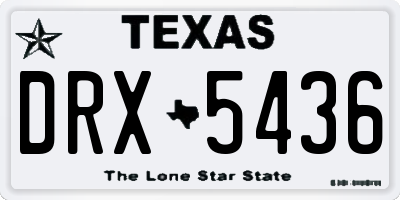 TX license plate DRX5436