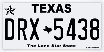 TX license plate DRX5438