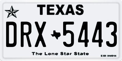 TX license plate DRX5443