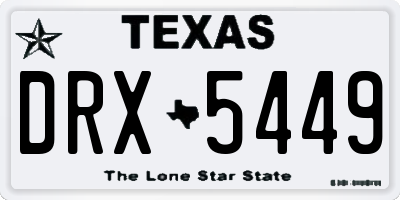 TX license plate DRX5449