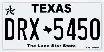 TX license plate DRX5450