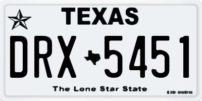 TX license plate DRX5451