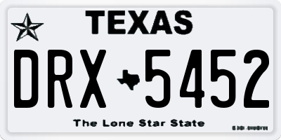 TX license plate DRX5452