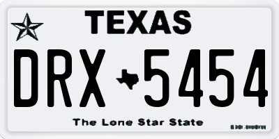 TX license plate DRX5454
