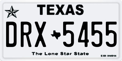 TX license plate DRX5455