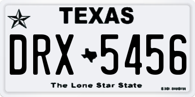 TX license plate DRX5456