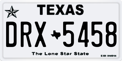 TX license plate DRX5458