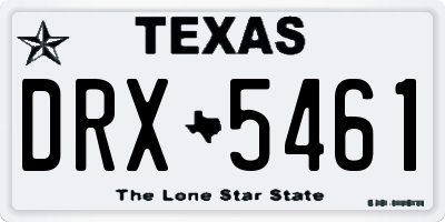 TX license plate DRX5461