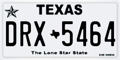 TX license plate DRX5464