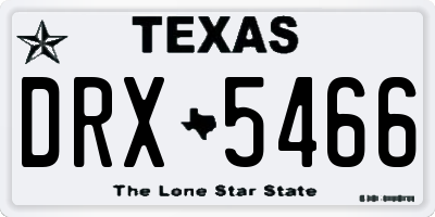 TX license plate DRX5466