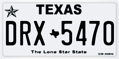 TX license plate DRX5470