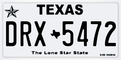 TX license plate DRX5472