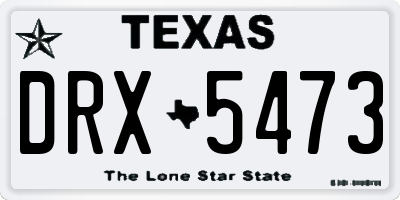 TX license plate DRX5473