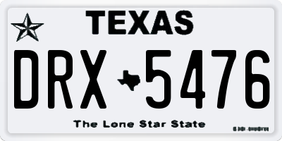 TX license plate DRX5476