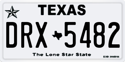TX license plate DRX5482