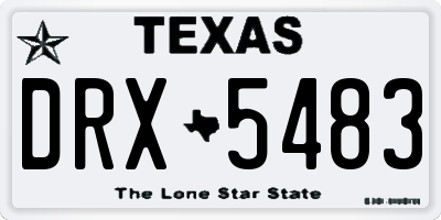 TX license plate DRX5483