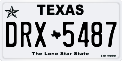 TX license plate DRX5487