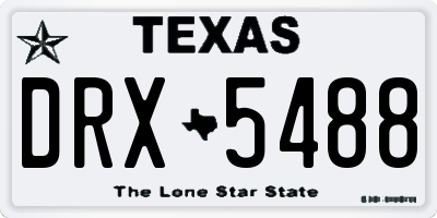 TX license plate DRX5488