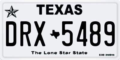 TX license plate DRX5489
