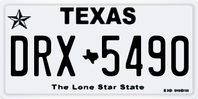 TX license plate DRX5490