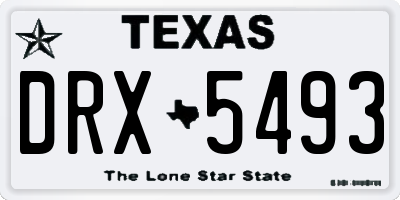TX license plate DRX5493
