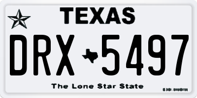 TX license plate DRX5497