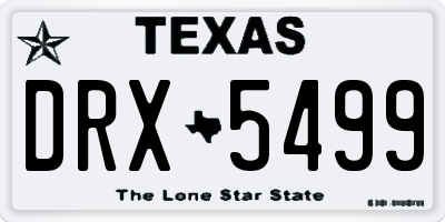 TX license plate DRX5499