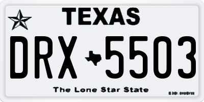 TX license plate DRX5503