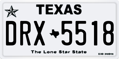 TX license plate DRX5518