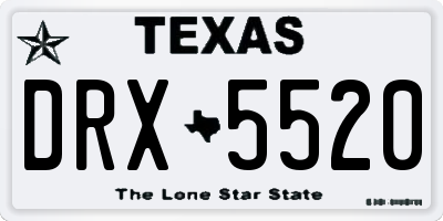 TX license plate DRX5520