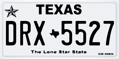 TX license plate DRX5527