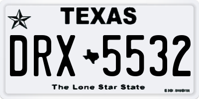 TX license plate DRX5532