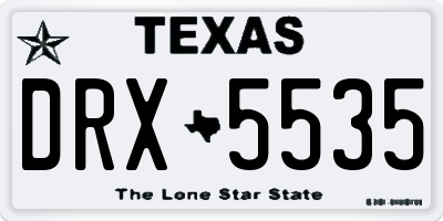 TX license plate DRX5535