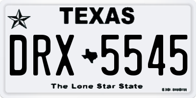 TX license plate DRX5545