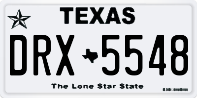 TX license plate DRX5548